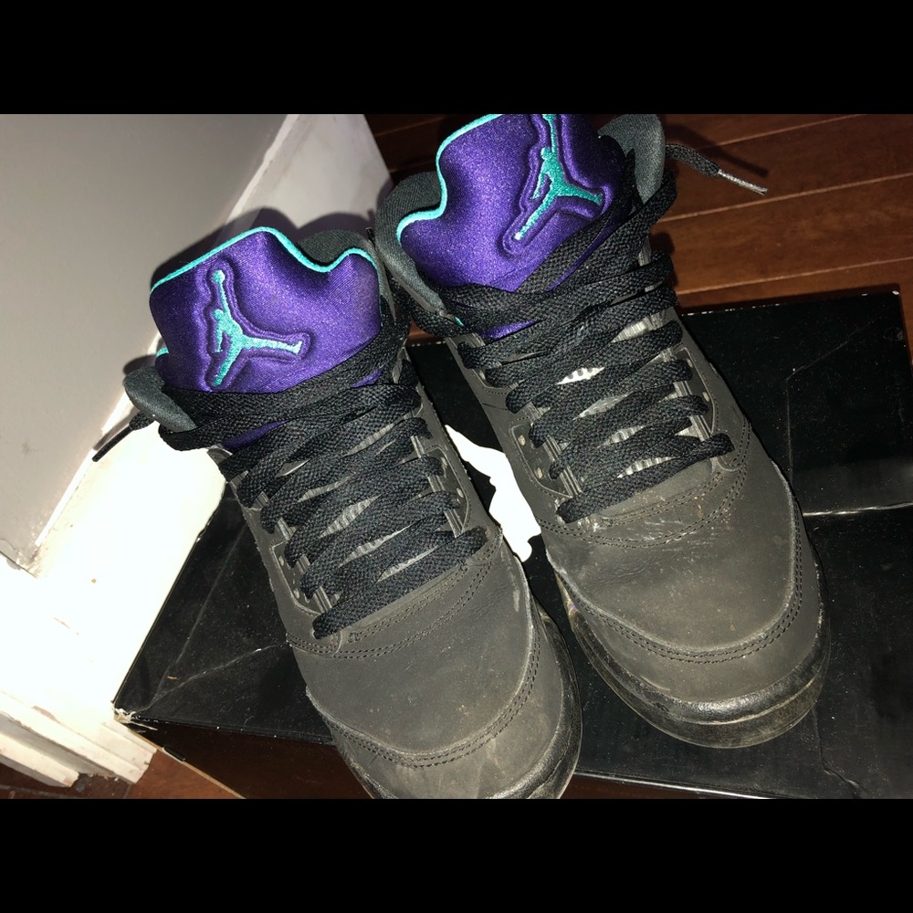 air jordan 5s black grape size 7